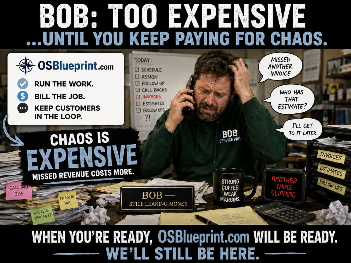 OSBlueprint illustration for the common objection: Too Expensive.