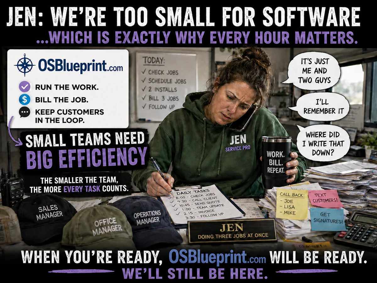 OSBlueprint illustration for the common objection: Too Small.