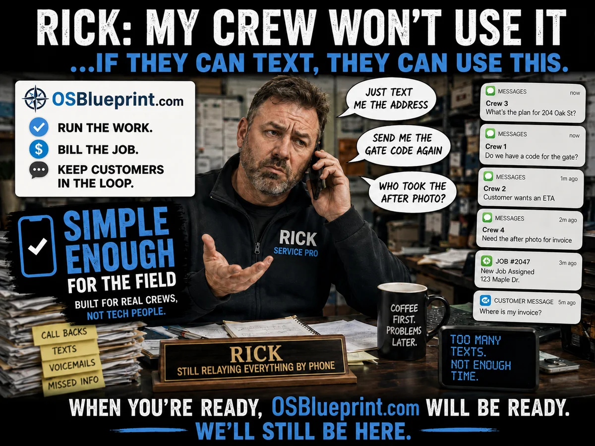 OSBlueprint.com illustrated communication: My crew will never use it