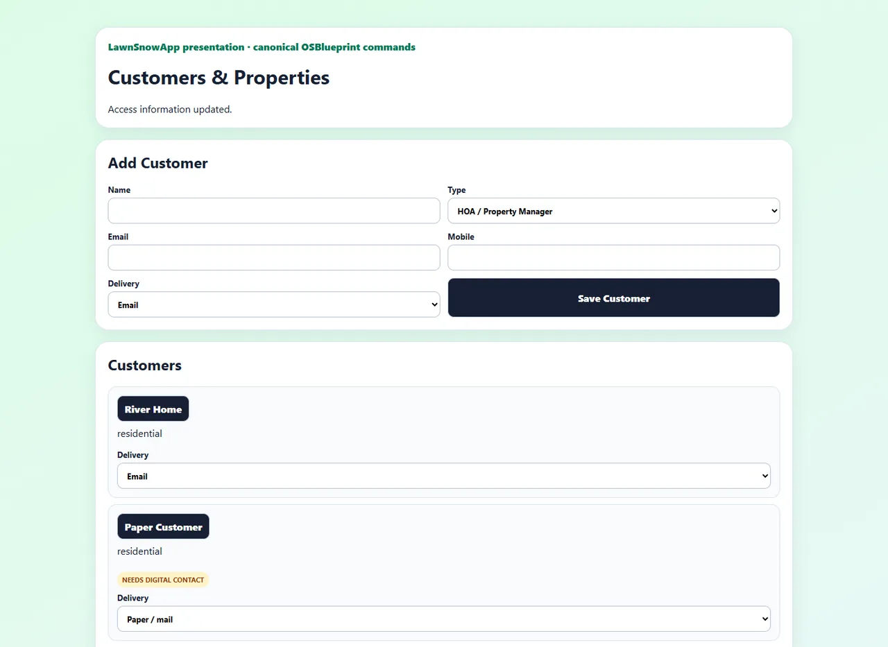 The customer and the property stay together.